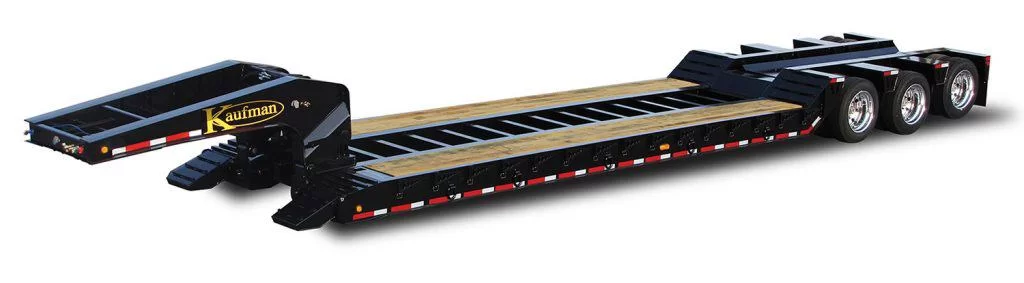 RGN (Removable Gooseneck) trailer used for Used Plant & Machinery transport